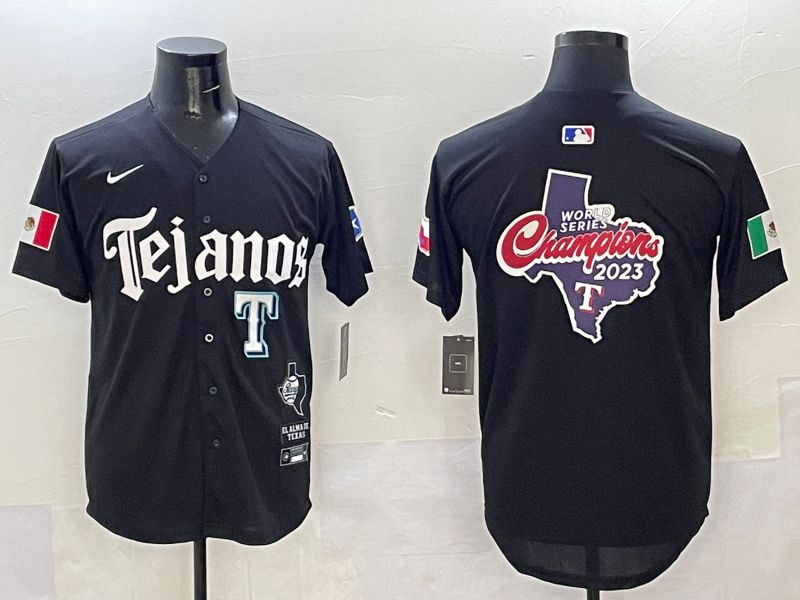 Men Texas Rangers Blank Black Five generations Joint Name 2025 Nike MLB Jersey style 6